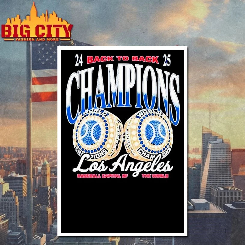 LA Dodgers 2024-2025 Back To Back Rings shirt