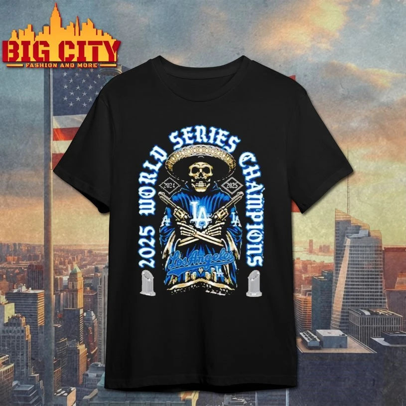 LA Dodgers Back 2 Back World Series Champions Skullcap Shirt