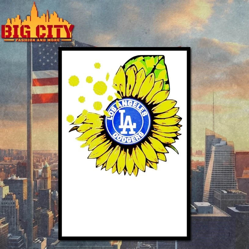 LA Dodgers Sunflower Baseball Shirt