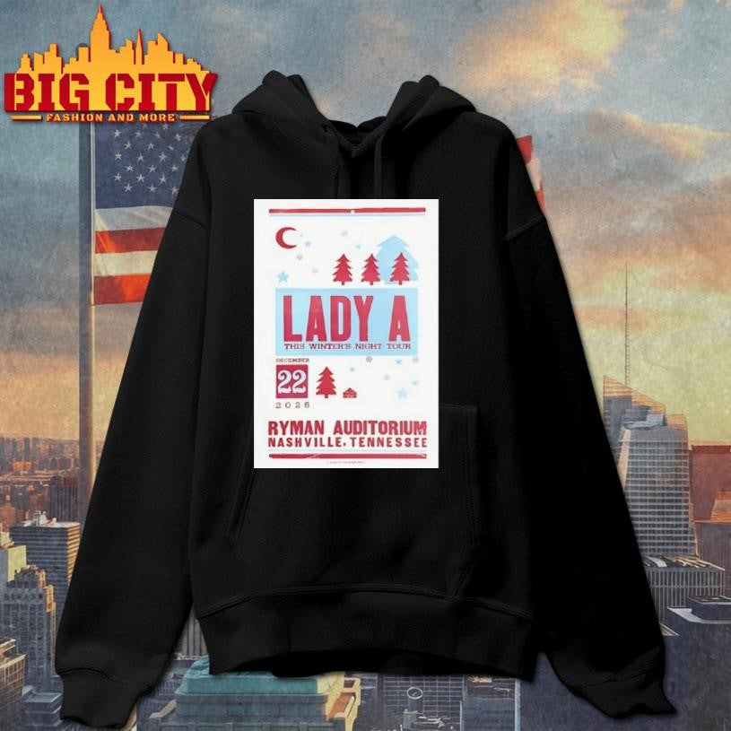 Lady A This Winters Night Tour Dec 22 2025 Ryman Auditorium Nashville Tennessee Shirt