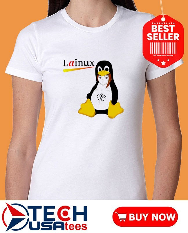 Lain-ux Linux Penguin Tux shirt
