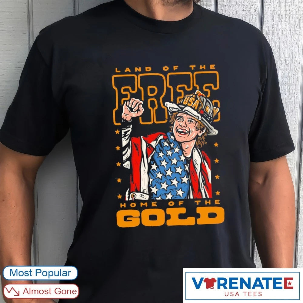 Land Of The Free Home Of The Gold Jack Hughes USA Olympic Hockey 2026 shirt