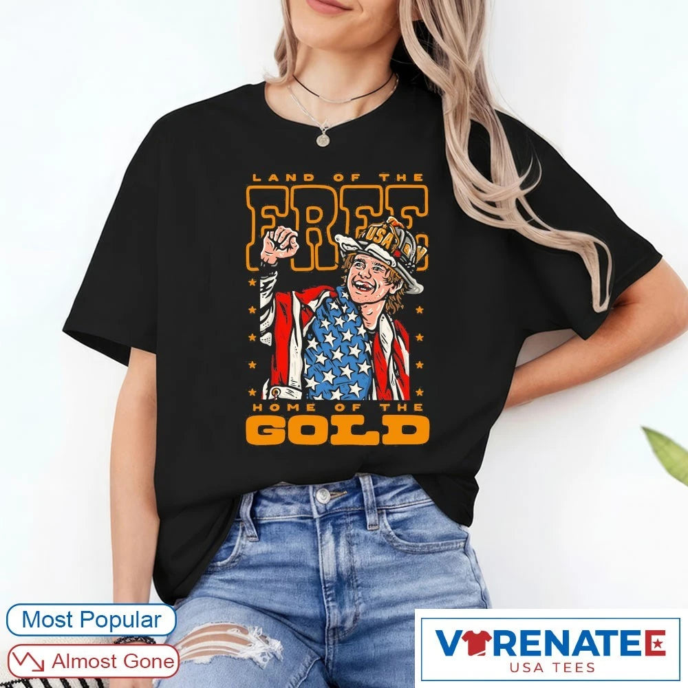 Land Of The Free Home Of The Gold Jack Hughes USA Olympic Hockey 2026 shirt