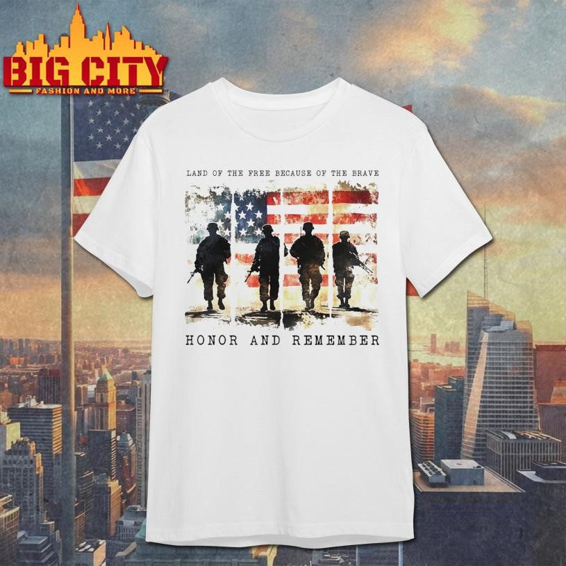 Land Off The Free Because Of The Brave Honor And Remember 2025 Shirt