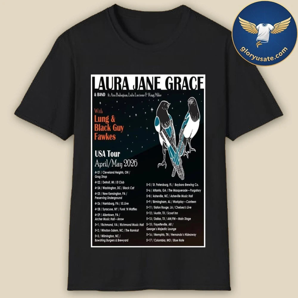 Laura Jane Grace USA Tour April &amp; May 2026 Poster Shirt