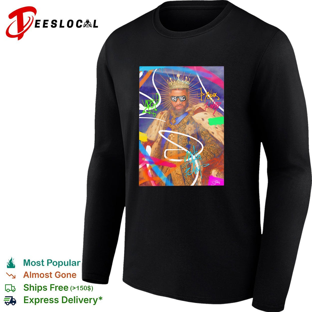 LeBron James Los Angeles Lakers NBA King graffiti portrait art shirt