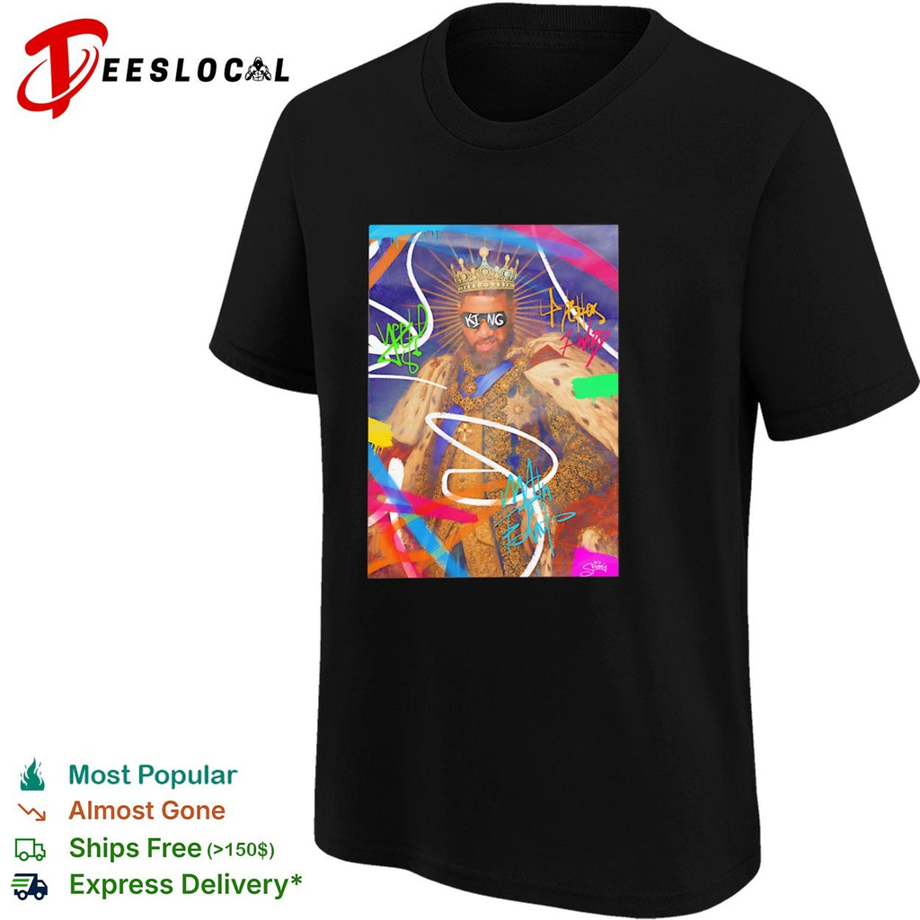 LeBron James Los Angeles Lakers NBA King graffiti portrait art shirt