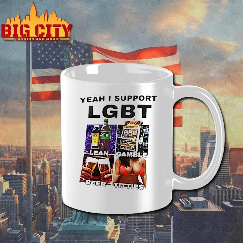 Lean Gamble Beer Titties Yeah I Support Lgbt Graphic Shirt