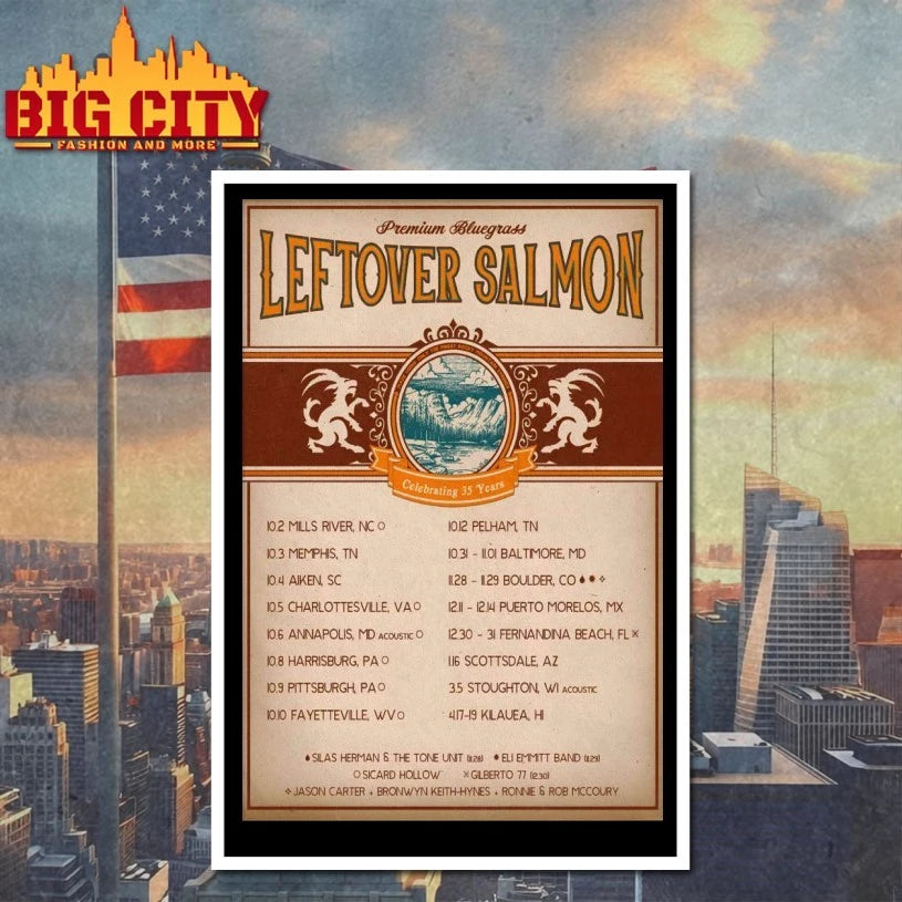 Leftover Salmon Celeb 35 Years 2025 Poster Shirts