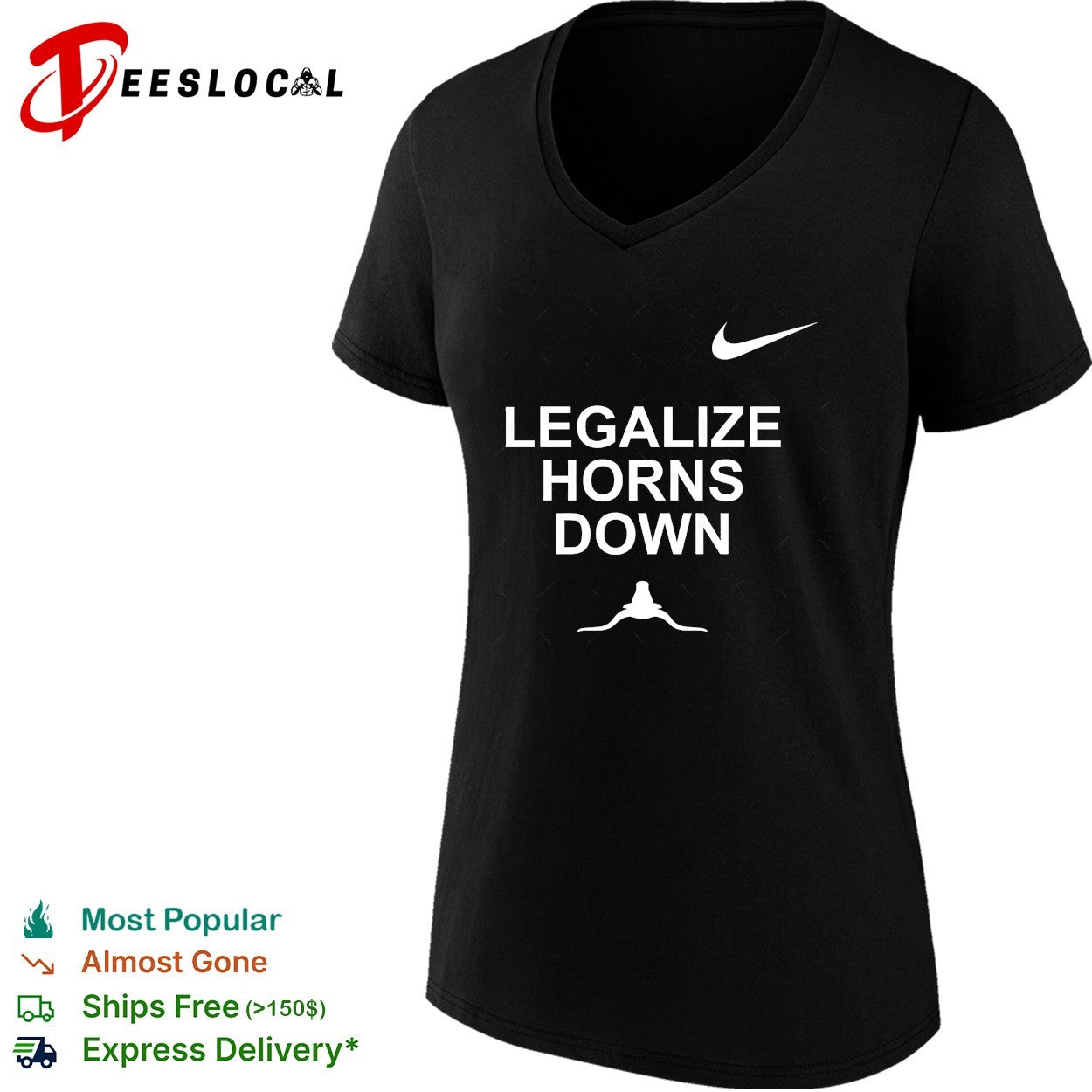 Legalize horns down longhorn rivalry bold text shirt