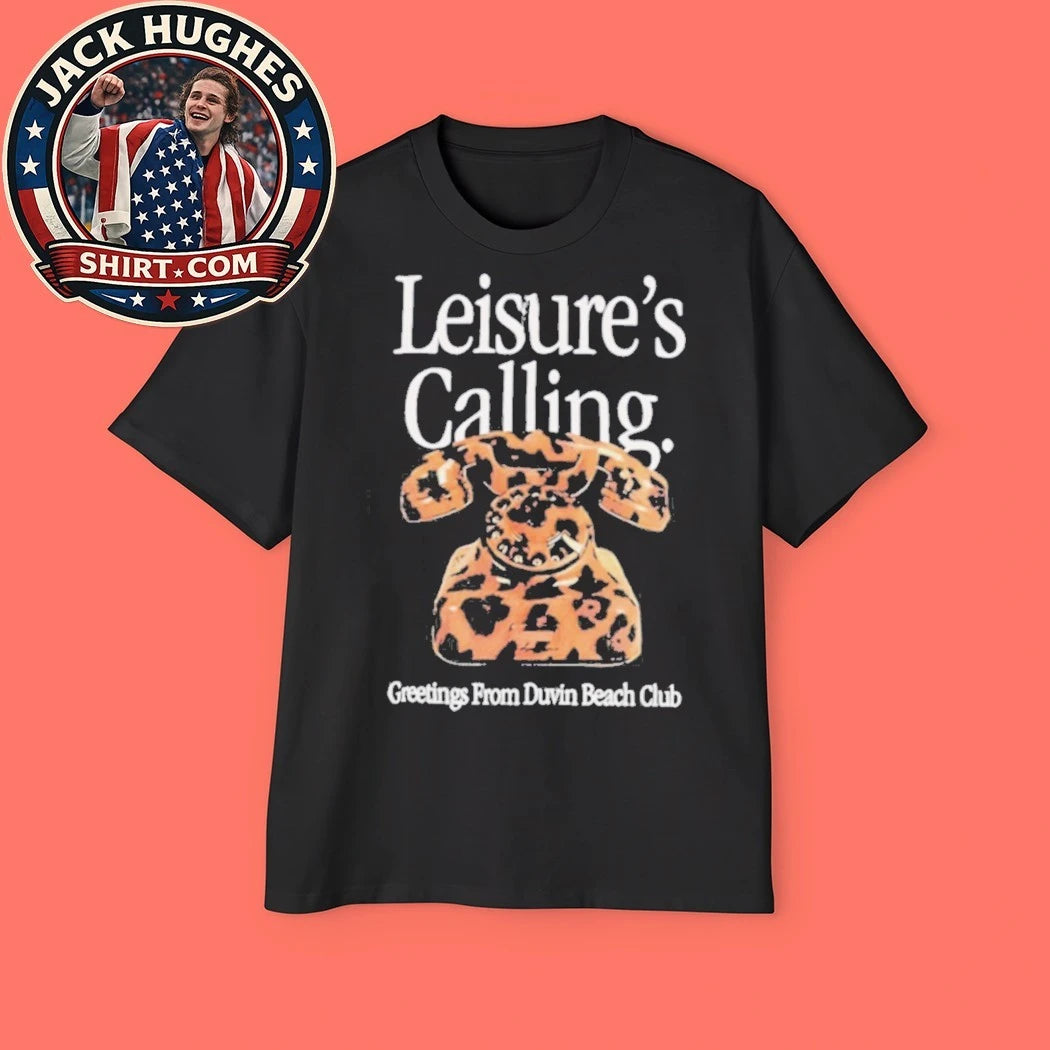 Leisure #8217 S Calling Duvin Beach Club Leopard Print Phone Shirt