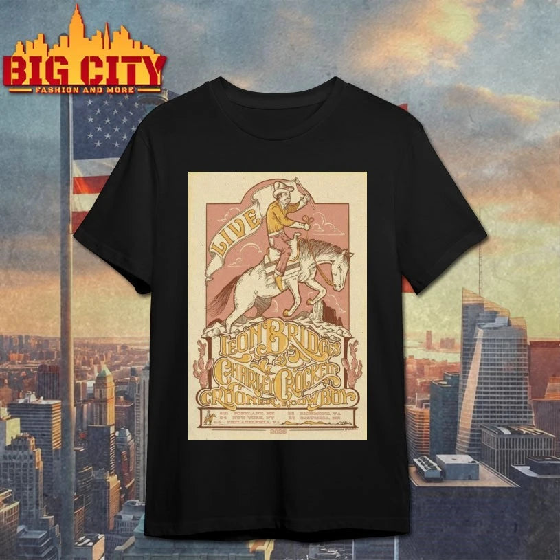 Leon Bridges &amp; Charley Crockett Sept 4 2025 New York NY Poster shirt