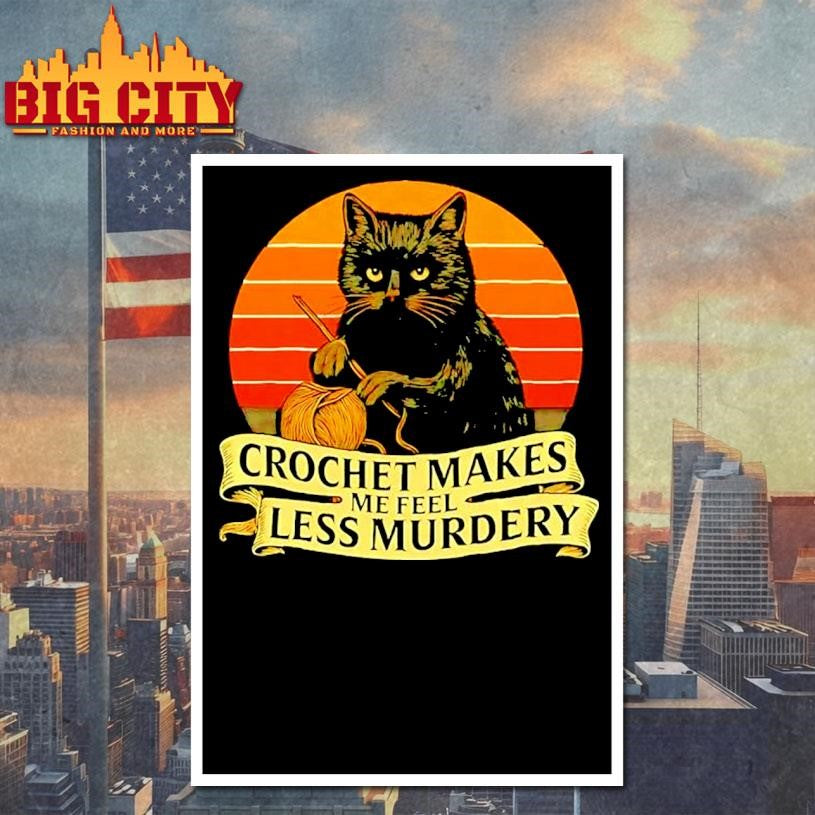 Less Murdery Crochet Cat Vintage shirt