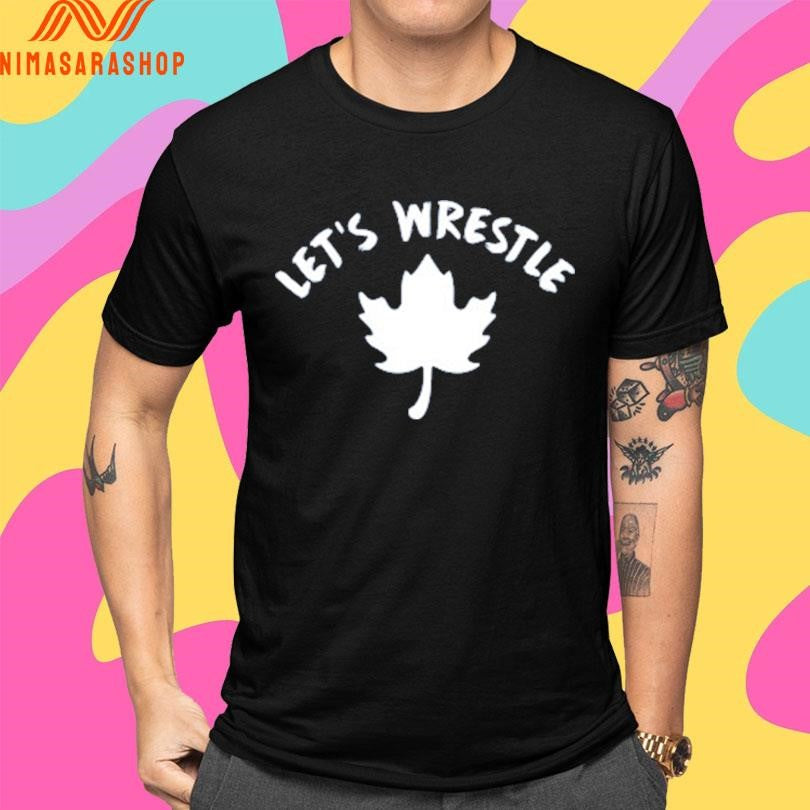 Let’s Wrestle Maple Leaf Navy Shirts