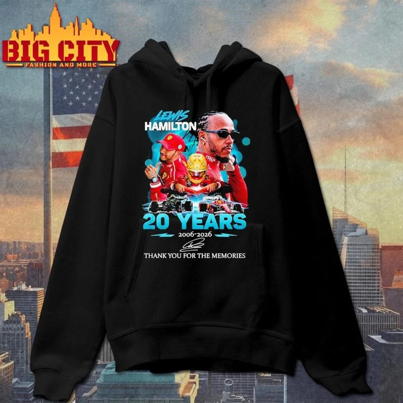 Lewis Hamilton 20 Years 2006-2026 Signature Thank You For The Memories Shirt