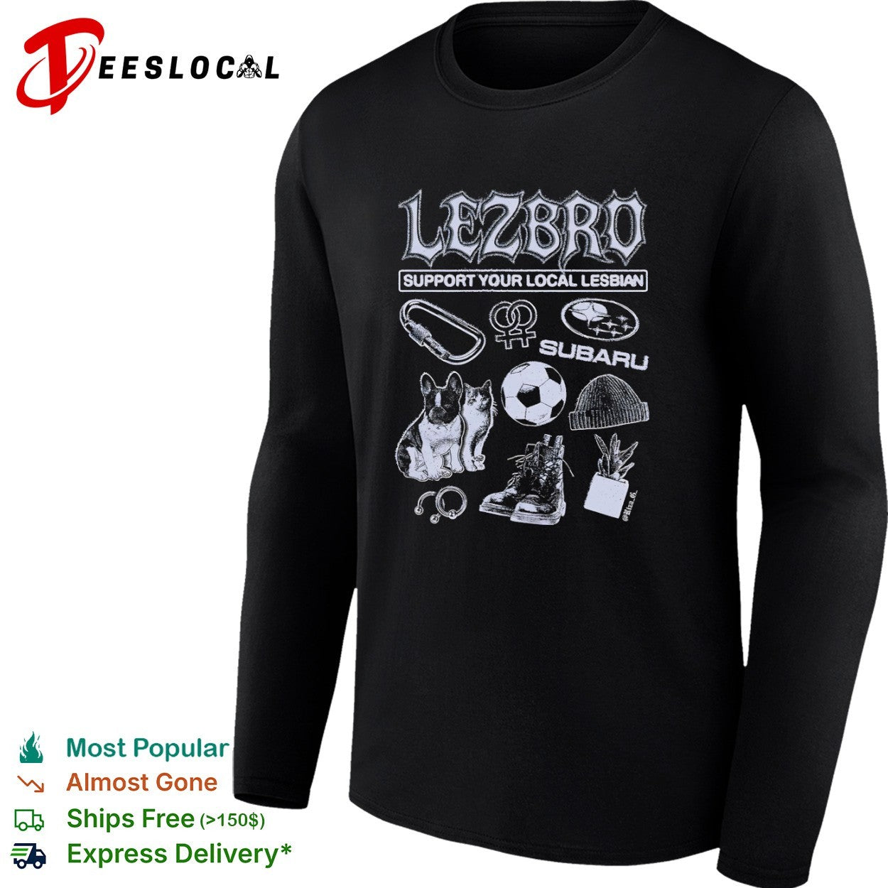 Lezbro support your local lesbian carbiner subaru soccer beanie boots shirt