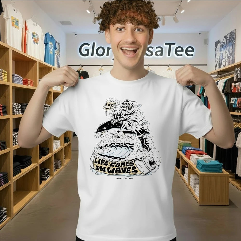 Life Comes In Wave Hand of God Los Angeles Shirt