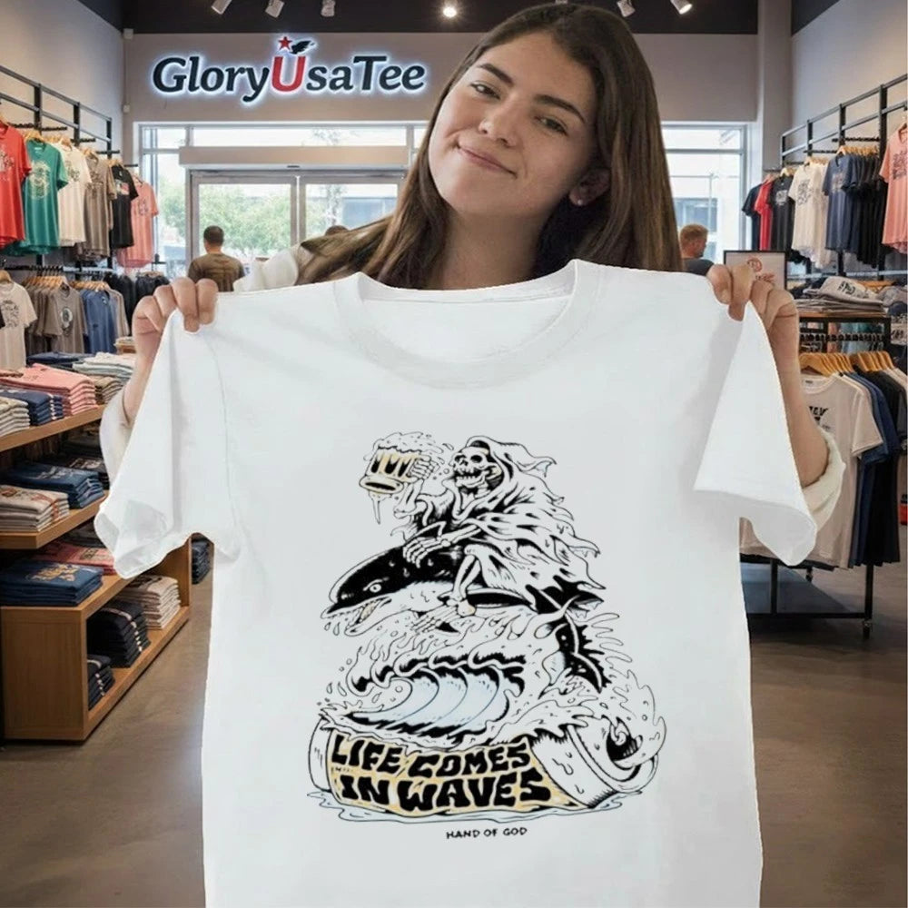 Life Comes In Wave Hand of God Los Angeles Shirt