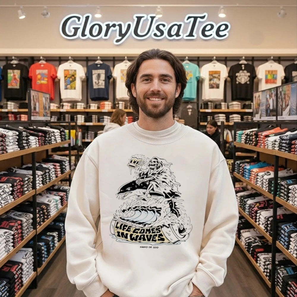 Life Comes In Wave Hand of God Los Angeles Shirt