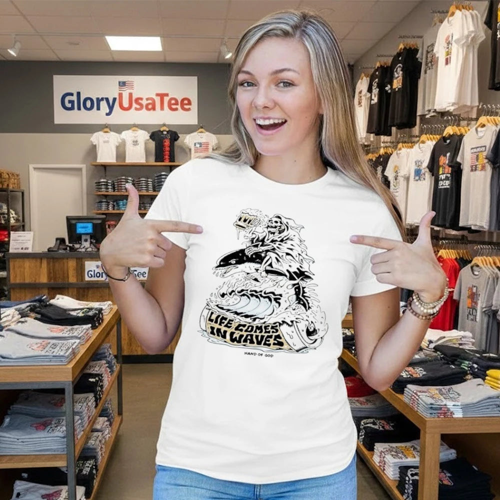 Life Comes In Wave Hand of God Los Angeles Shirt