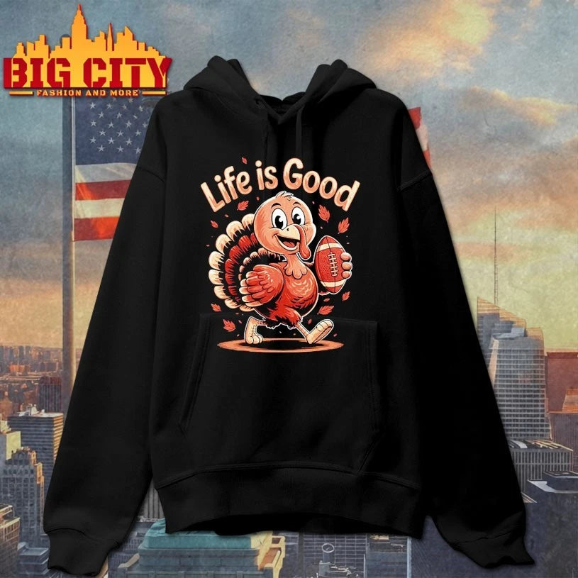 Life is good Thanksgiving Football Turkey shirt