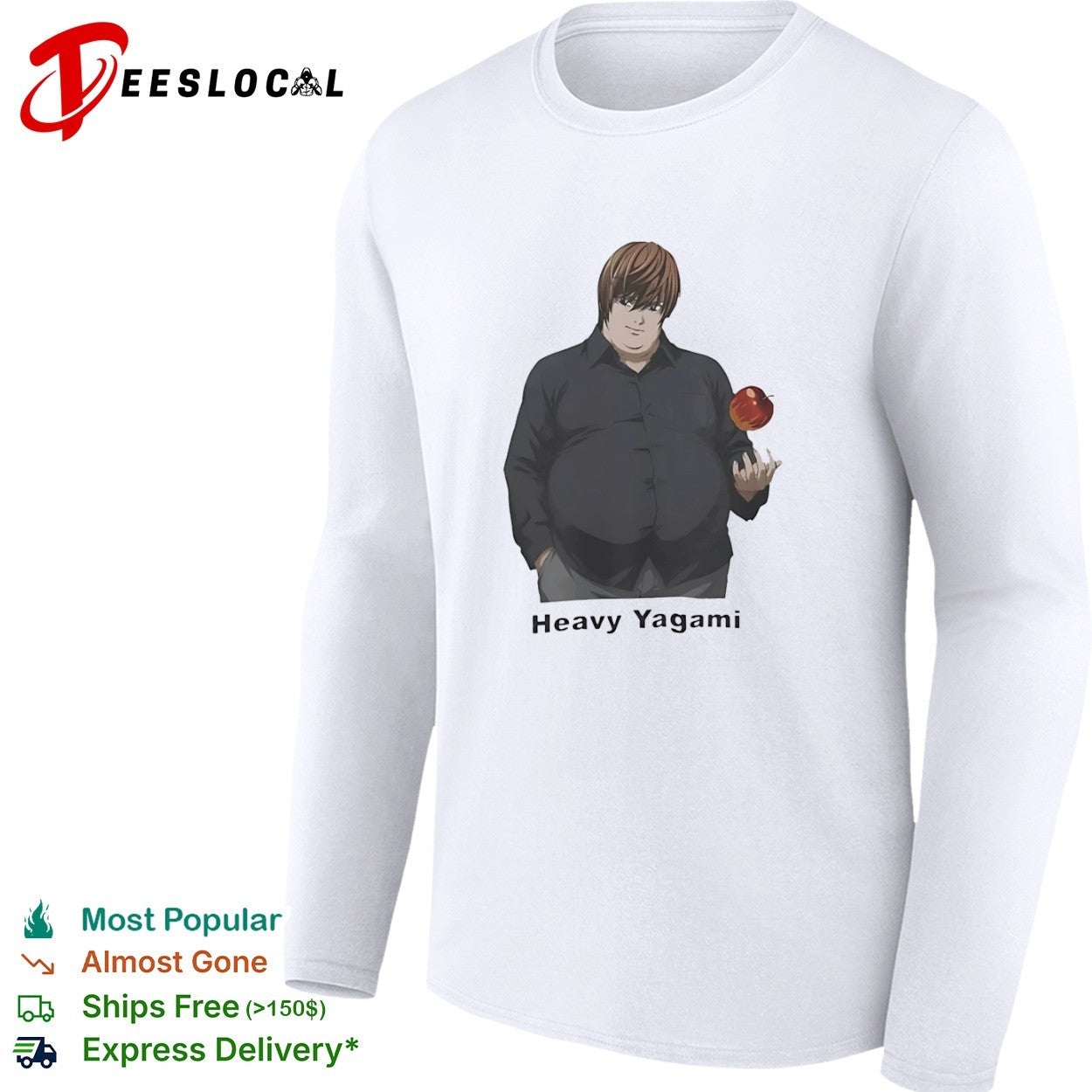 Light Death Note fat anime Heavy Yagami shirt