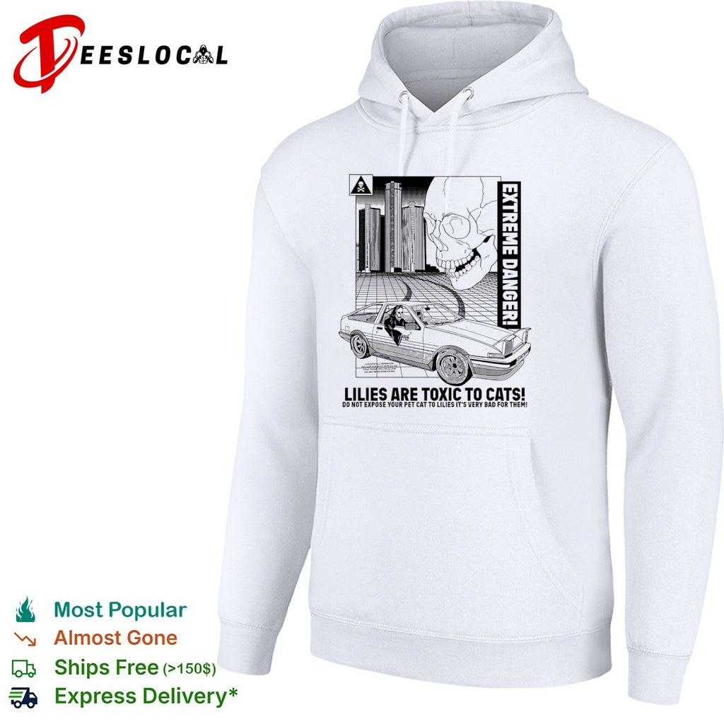Lilies Are Toxic To Cats Extreme Danger Grim Reaper Toyota AE86 Drift Car shirt