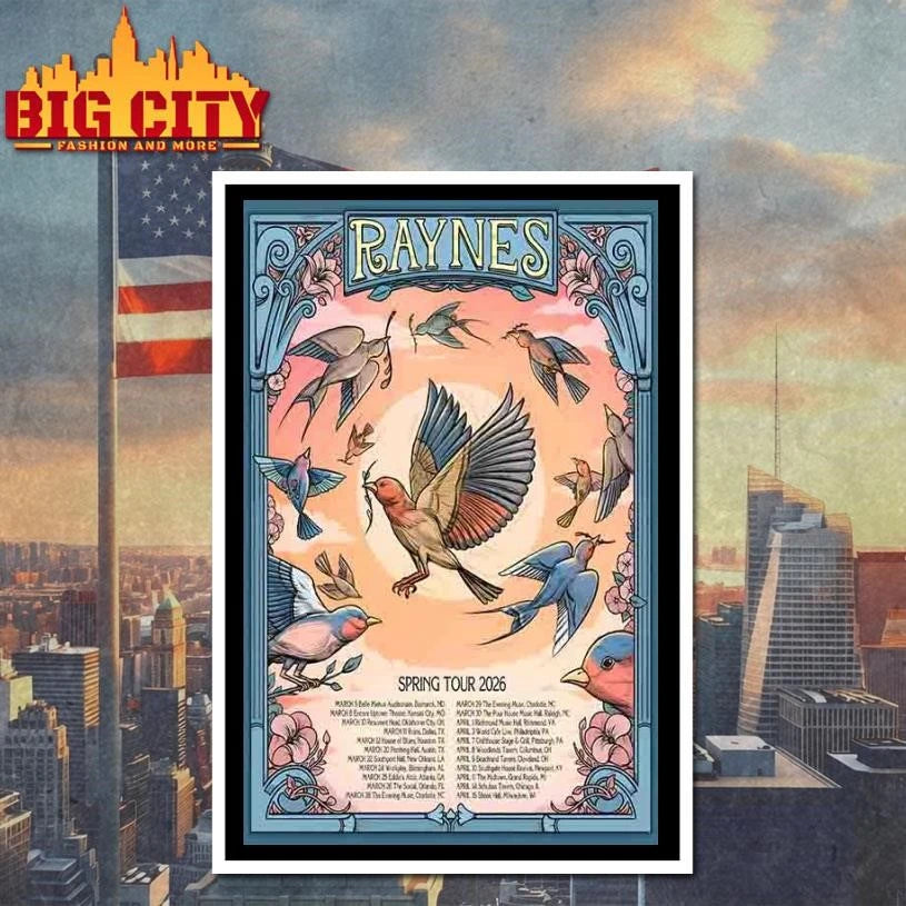 Limited Edition Raynes Band Spring Tour 2026 Poster Shirt