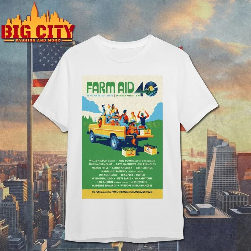 Lineup Farm Aid 40 Festival Minneapolis, MN 2025 Poster shirts
