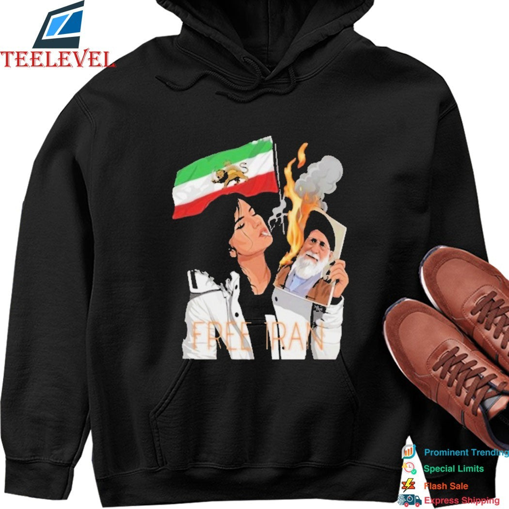 Lion And Sun Flag Persian Free Iran Khomeini Ali T-shirt