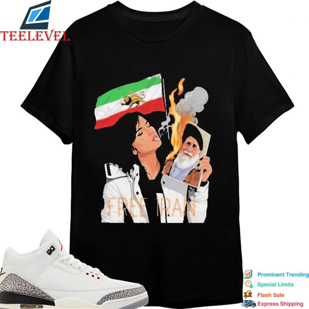 Lion And Sun Flag Persian Free Iran Khomeini Ali T-shirt