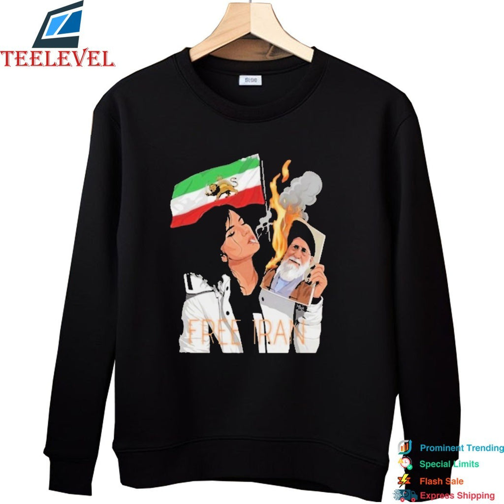 Lion And Sun Flag Persian Free Iran Khomeini Ali T-shirt