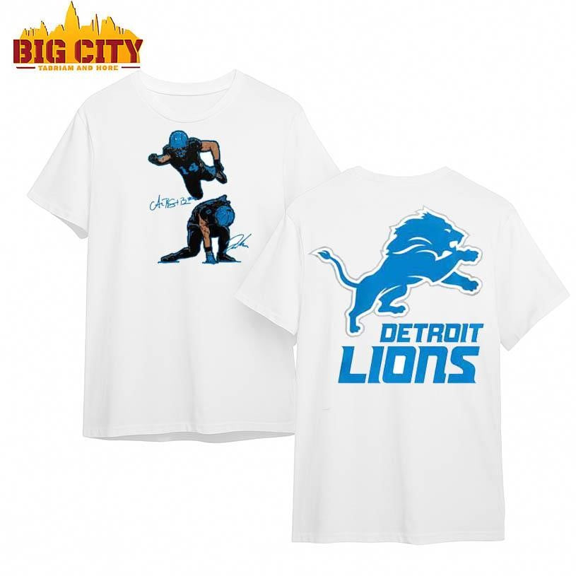 Lions SuperBrown And SpiderGibbs 2025 Two Sided Shirt