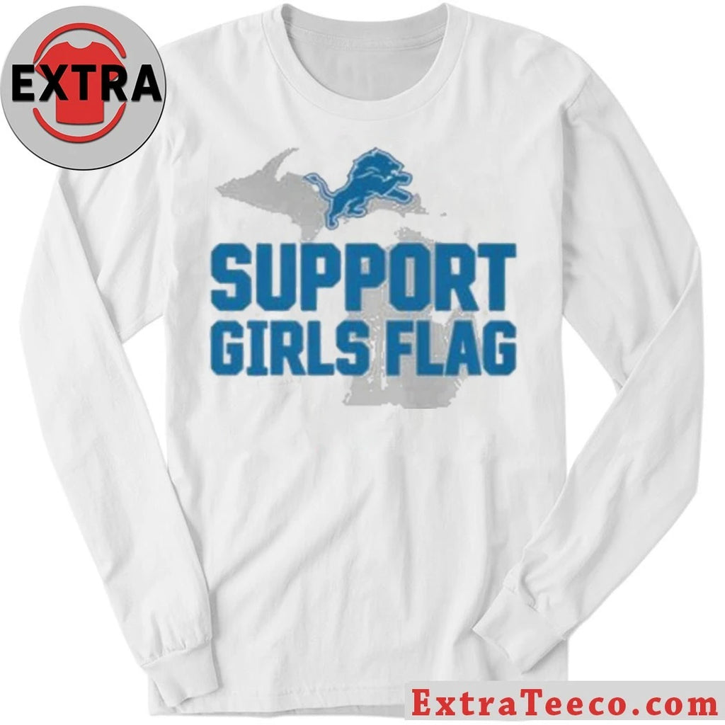 Lions Support Girls Flag And Logo T-Shirt