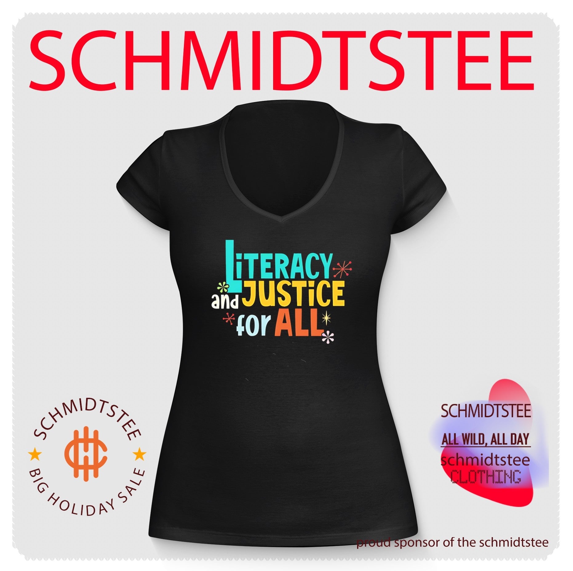 Literazy and justice for all shirt