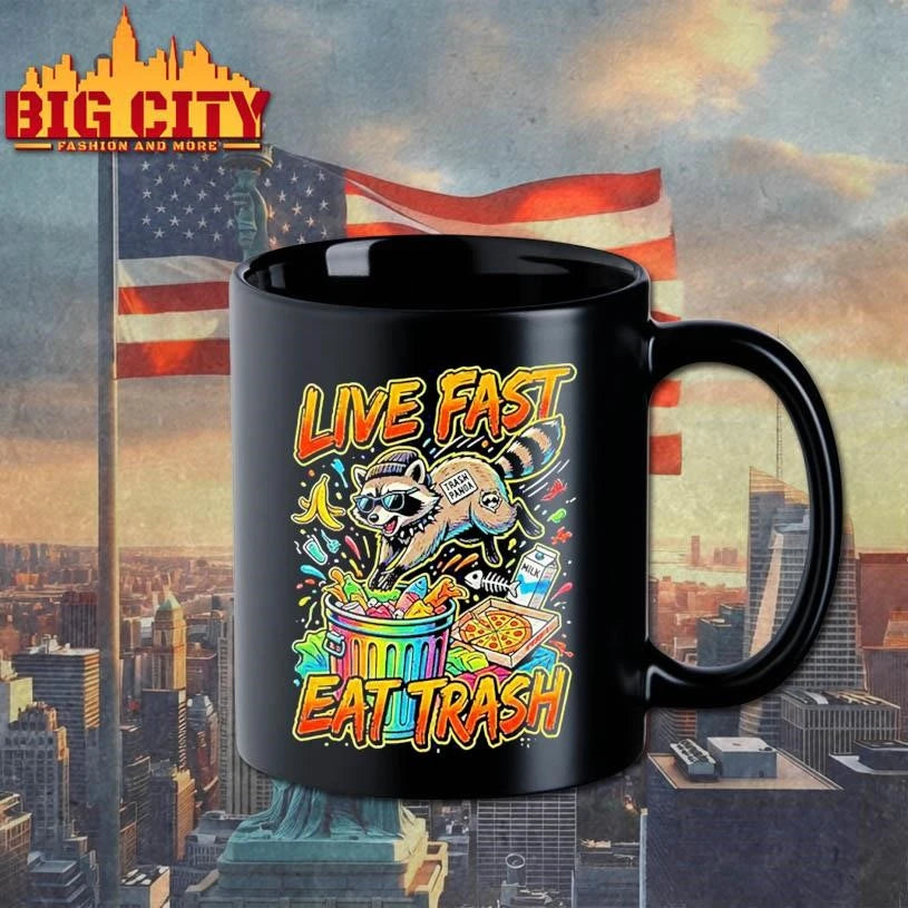 Live Fast Eat Trash Raccoon Artwork Shirt