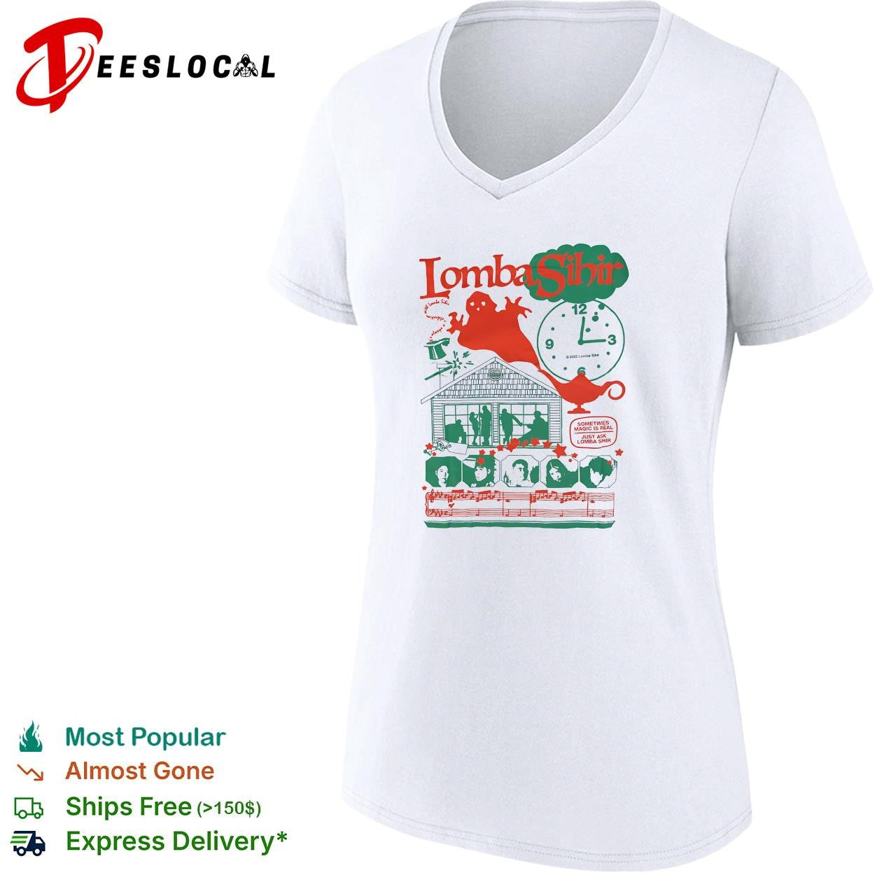 Lomba Sihir ghost emerging from genie lamp sometimes magic is real poster shirt