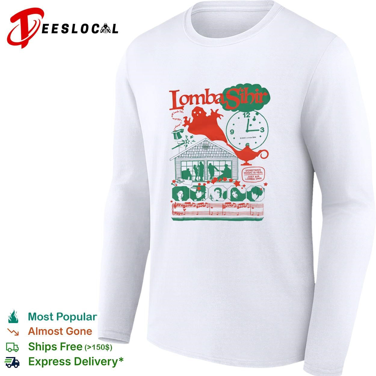 Lomba Sihir ghost emerging from genie lamp sometimes magic is real poster shirt