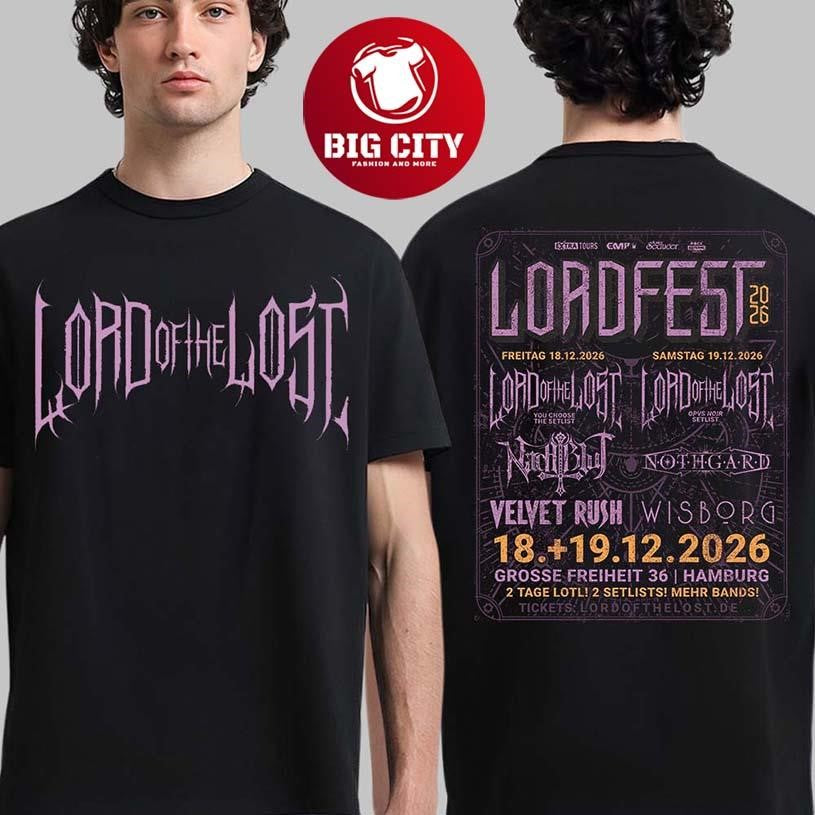 Lord Of The Lost Lordfest 2026 Full Lineup In Hamburg Germany At Grobe Freiheit 36 On December 18 19 2026 Two Sided Shirt