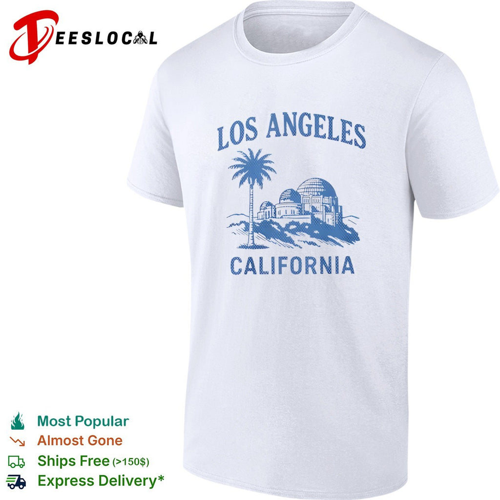 Los Angeles California palm tree observatory travel shirt