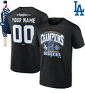 Los Angeles Dodgers 2025 World Series Champions Custom Name &amp; Number T-Shirt