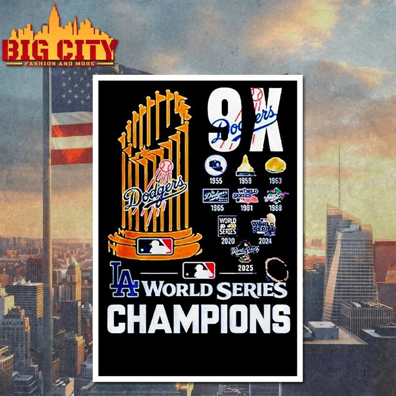 Los Angeles Dodgers 9 x World Series Champions Shirt