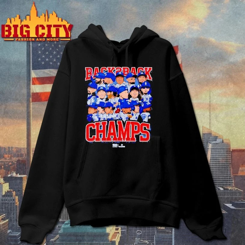 Los Angeles Dodgers Back2back Champs chibi shirt