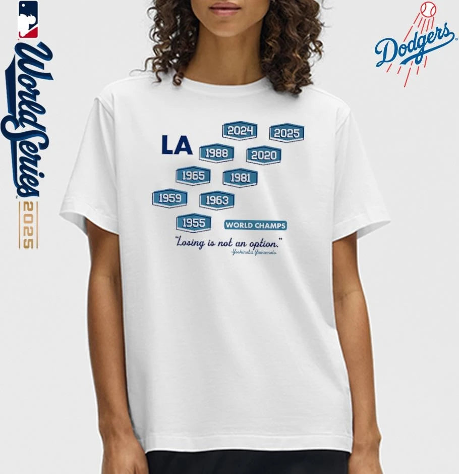 Los Angeles Dodgers Baseball Nine-Time World Champs T-Shirt