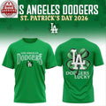 Los Angeles Dodgers Happy St. Patrick’s Day 2026 Logo Two Sided Hoodie T-Shirt