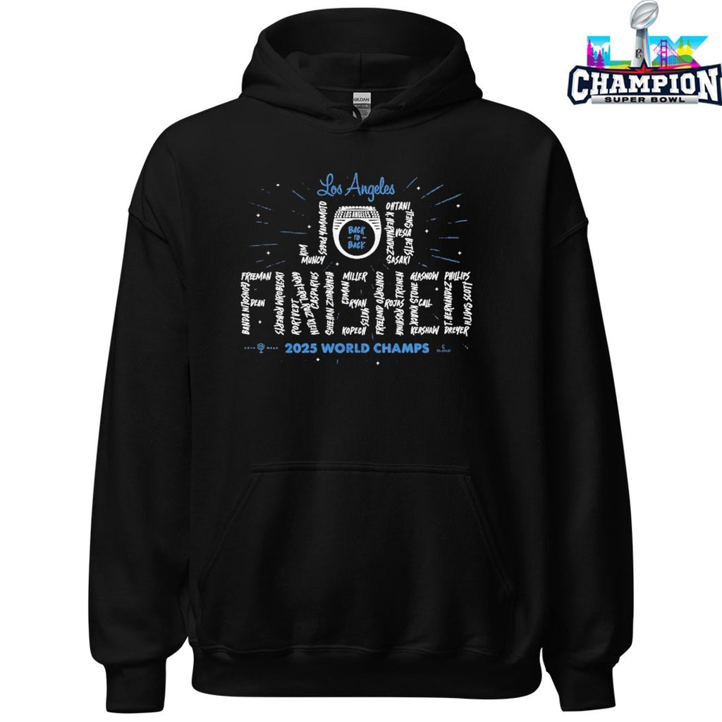 Los Angeles Dodgers Job Finished Back To Back 2025 World Champs T-shirts