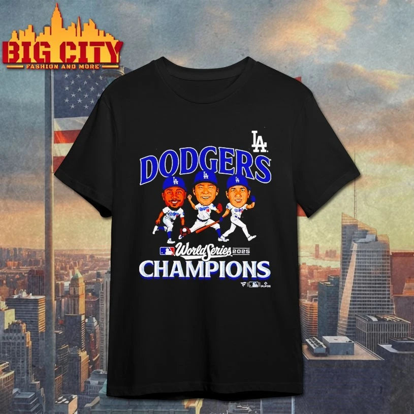 Los Angeles Dodgers Mookie Betts Yoshinobu Yamamoto and Shohei Ohtani Chibi Champions shirt