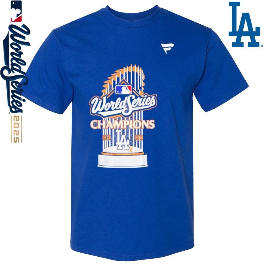 Los Angeles Dodgers Trophy 2025 World Series Champions Graphic T-Shirt