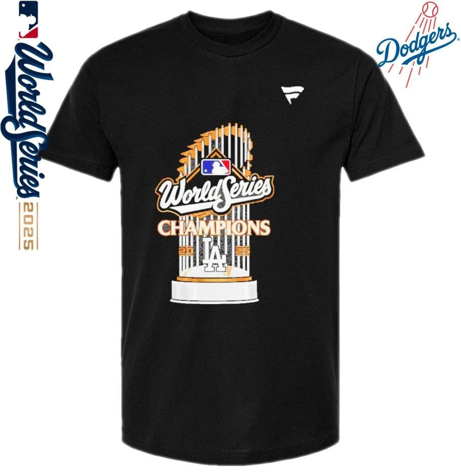 Los Angeles Dodgers Trophy 2025 World Series Champions Graphic T-Shirt