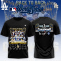 Los Angeles Dodgers World Series Champions Back To Back 2024-2025 Two Sided T-Shirt